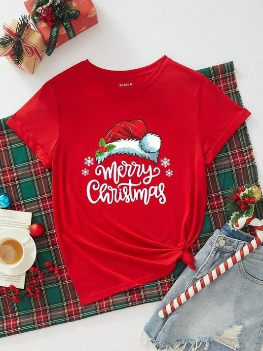 Camiseta Navideña Gorro de Navidad