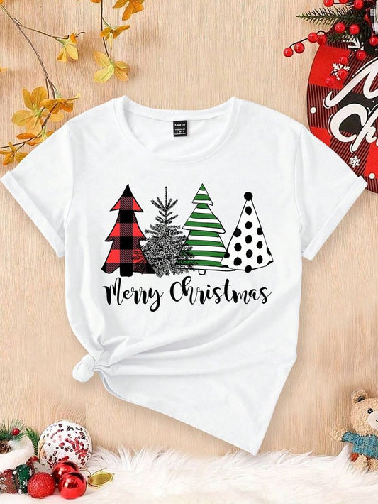 Camiseta Navideña 4 Arbolitos de Navidad