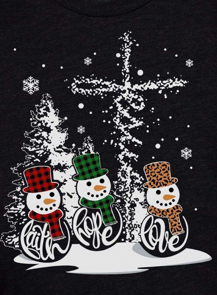 Camiseta Navideña Tres 3 Hombre de Nieve